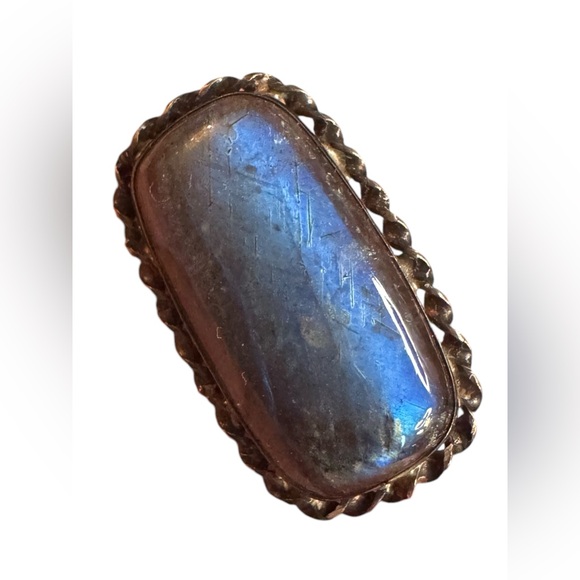 Elegant antique Labradororite Scottish Brooch sterling silver 925 - Picture 1 of 5